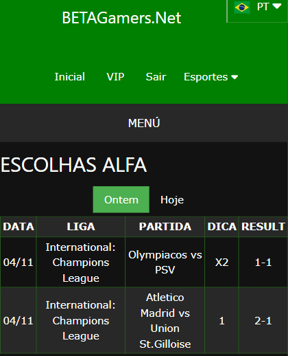 boletim de apostas vip ganho