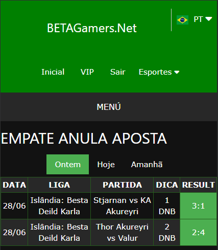 boletim de apostas vip ganho