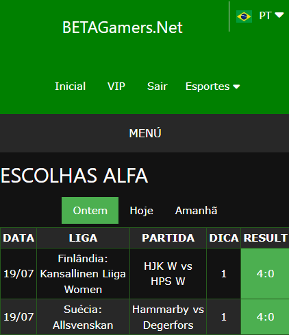 boletim de apostas vip ganho