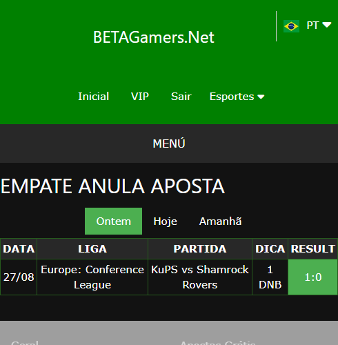 boletim de apostas vip ganho
