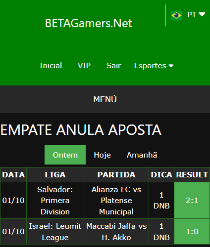 boletim de apostas vip ganho