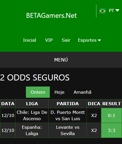 boletim de apostas vip ganho