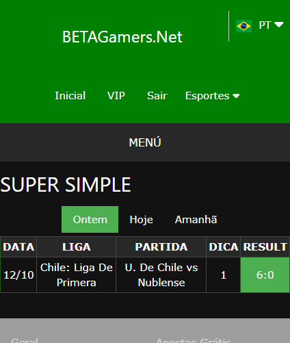 boletim de apostas vip ganho